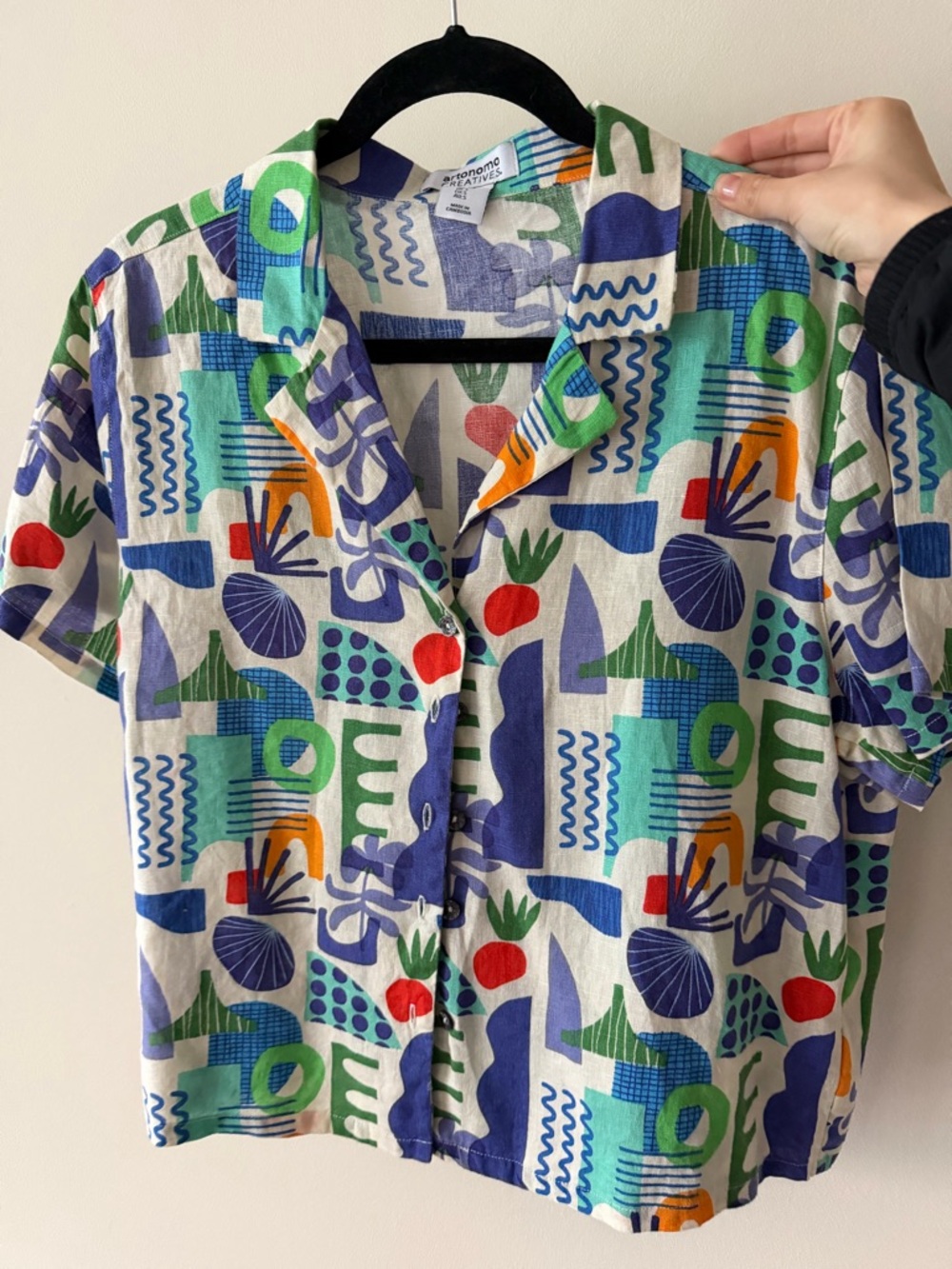 Artonomo Creatives 100% Linen Shirt – Abstract Print